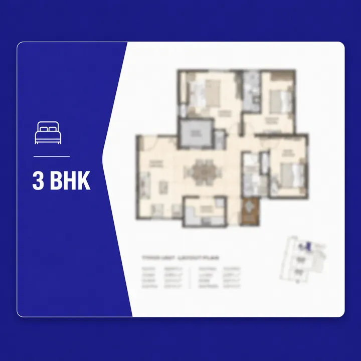 2/3 BHK with staff floor plan reference at Purva Jigani - 2,400 sq ft